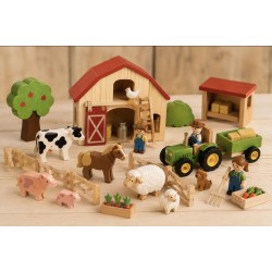 pack petite  ferme et tracteur en bois